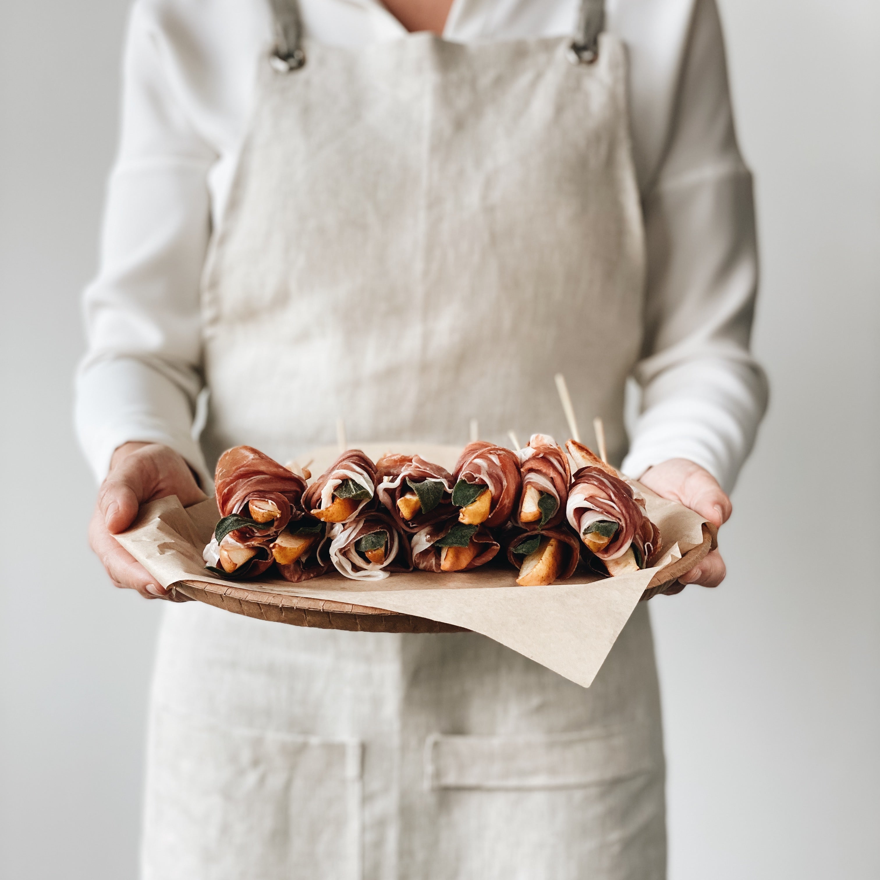 HEIRLOOM PEAR & PROSCIUTTO SKEWER