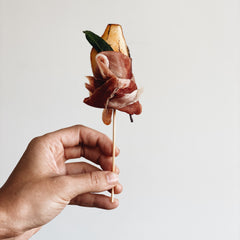 CARAMELIZED PEAR & PROSCIUTTO SKEWER
